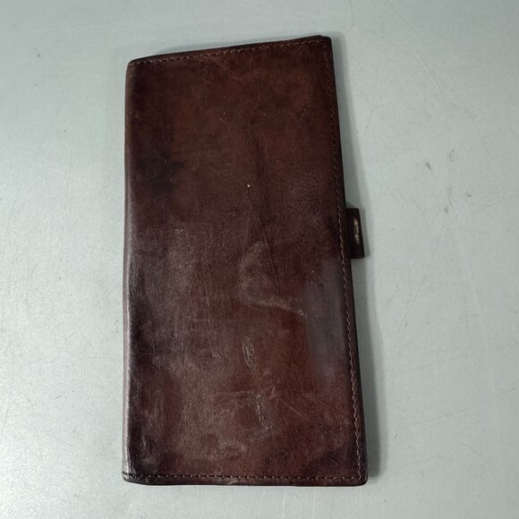 Vintage Coach Burgundy Leather Checkbook Cover/Wallet - Picture 1 of 11